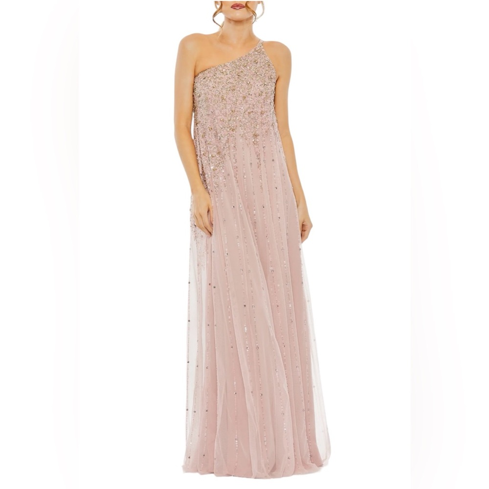 Mac Duggal Embellished One Shoulder Gown. NWT
